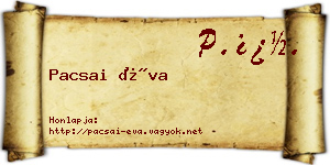 Pacsai Éva névjegykártya