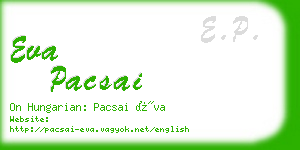 eva pacsai business card